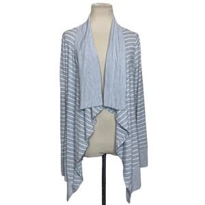 Romeo & Juliet gray striped long sleeves open front cardigan size M
